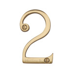 M Marcus Heritage Brass Numeral 2 - Face Fix 76mm Slimline font